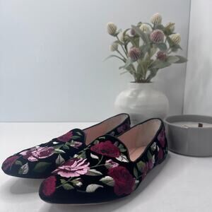 Kate Spade Swinton Floral Embroidered Velvet Ballet Flats Loafers Women's 8.5 M